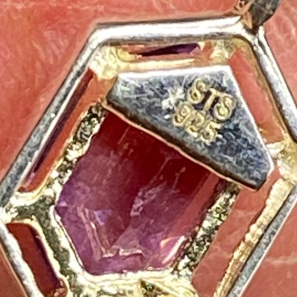 STS KARIS .925 Sterling Amethyst Five Gemstones On Box Bolo Chain Adjustable - Picture 4 of 10